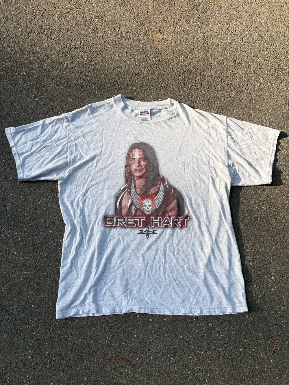 Tultex White Bret Hart Portrait Graphic Tee